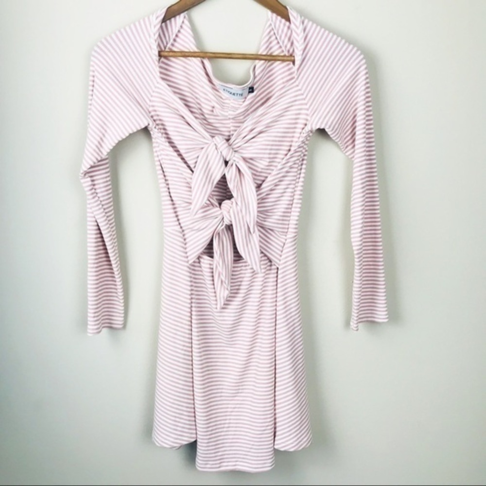 NWT ETIQUETTE BOUTIQUE TIE FRONT MINI DRESS SMALL Bodycon